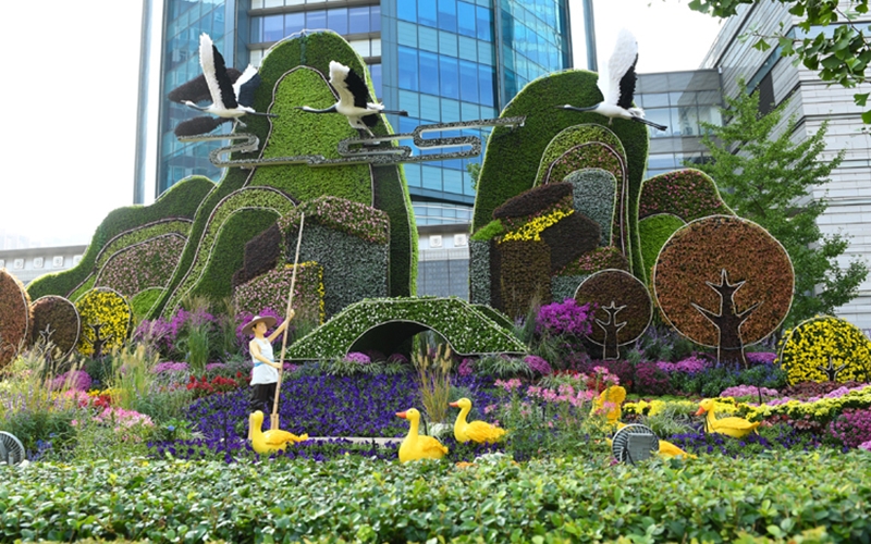 遂宁市政五色草造型设计